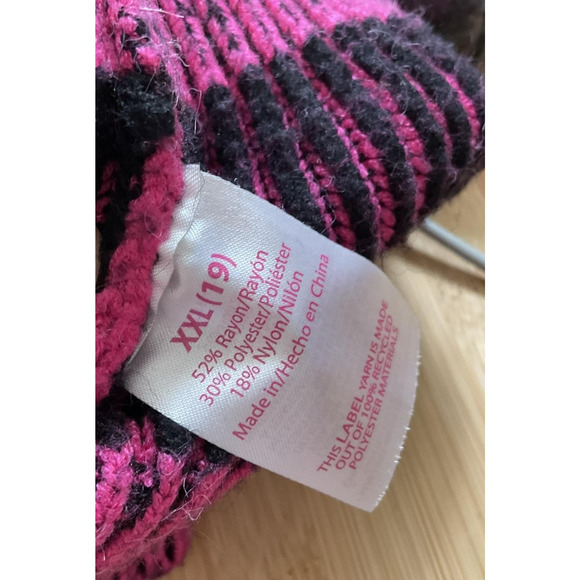 No Boundaries Sweater Womens 2XL Pink Black Striped Chenille Pullover Soft Cozy - Picture 7 of 8